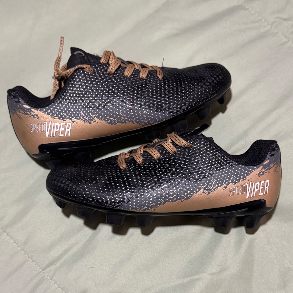Kids Black and Gold Soccer Cleats